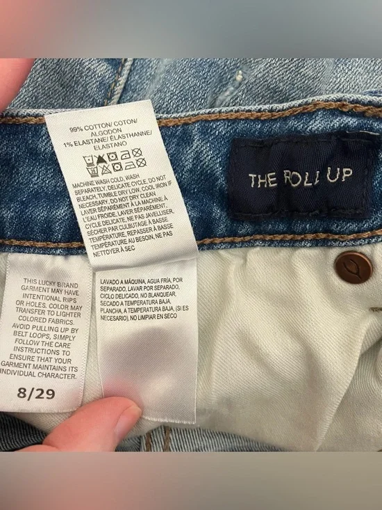 Lucky Brand The Roll Up Mid-rise Light Wash Bermuda Shorts size 8 - Picture 5 of 6